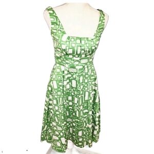 Calvin Klein Green and White Geometric Dress Size 4